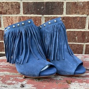 Guess suede stilettos. Blue. Worn once. Very cute stud detail.